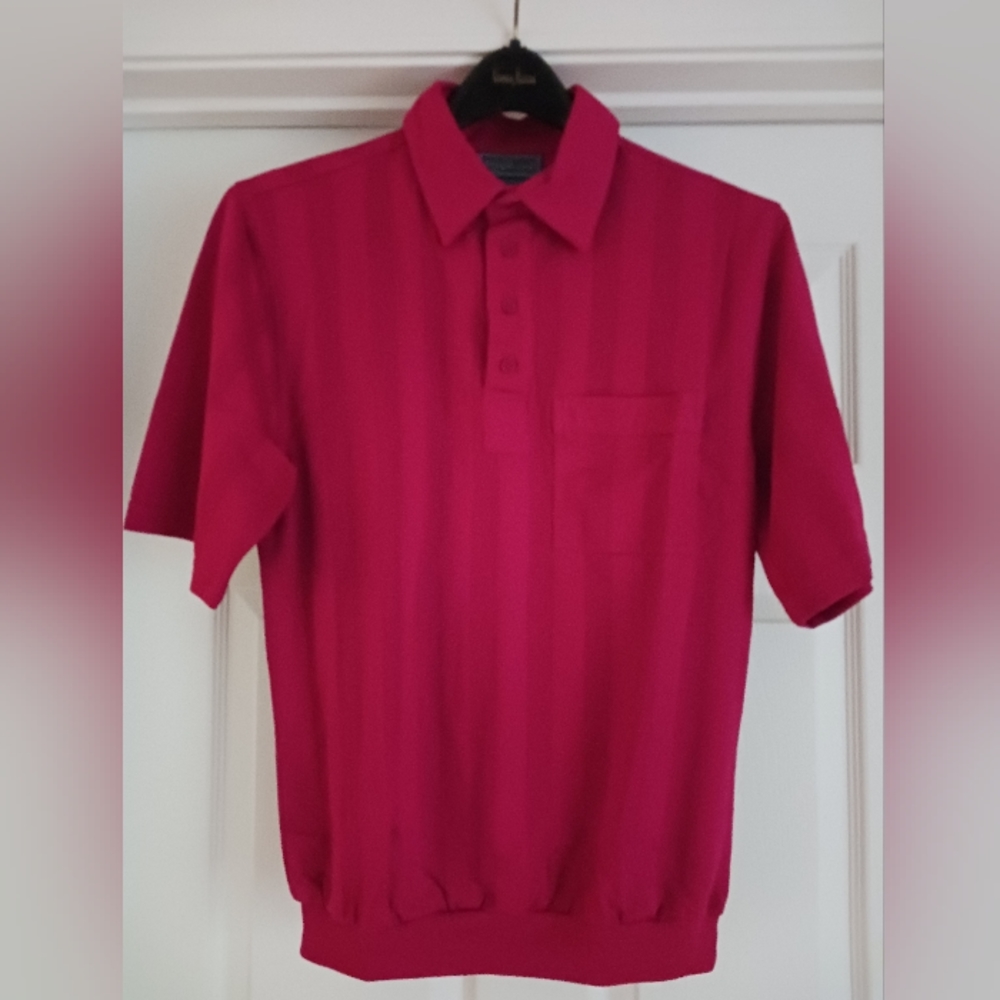 TropiCool Men's Banded Bottom Knit Pocketed Polo in Persian Red